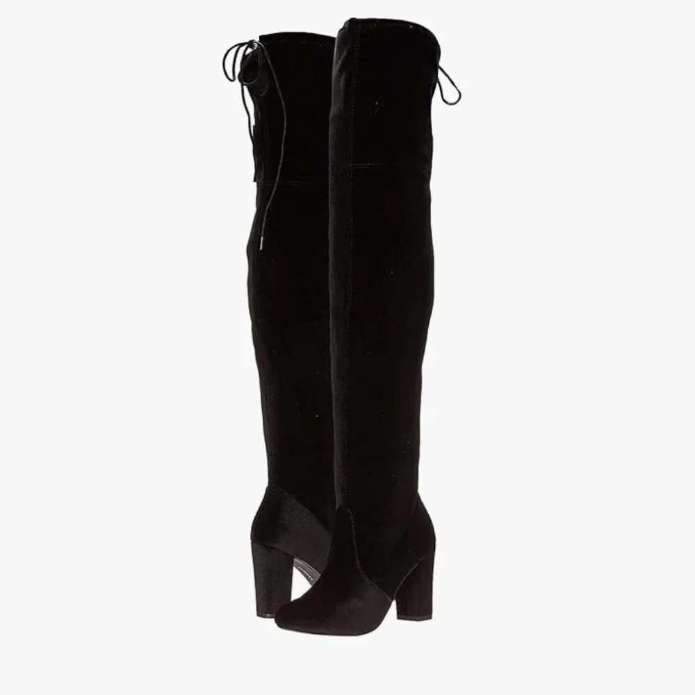 New in Box CHINESE LAUNDRY Bree Black Velvet over the knee boot size 8